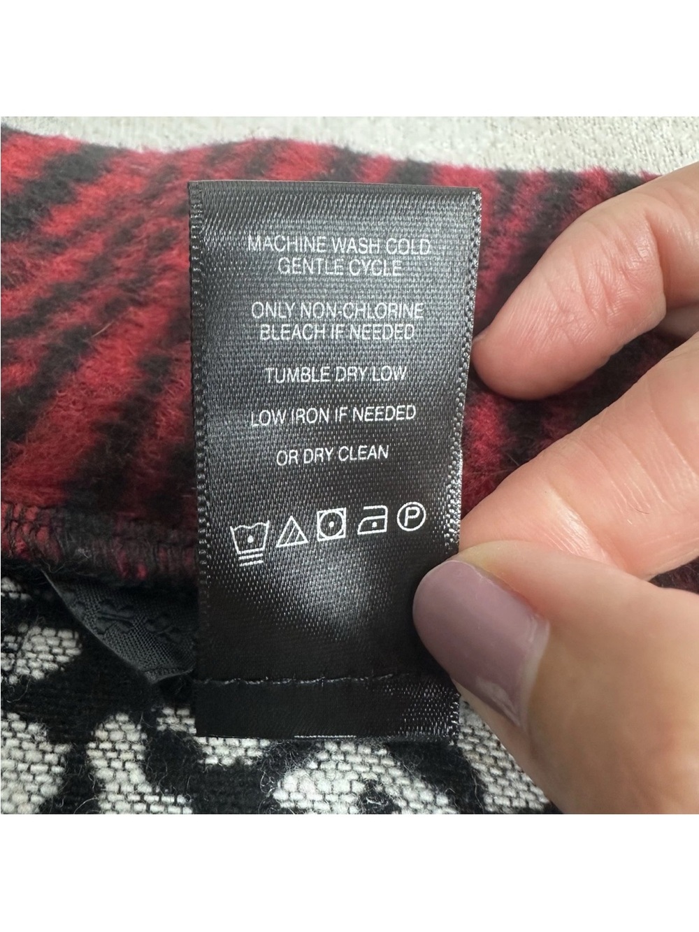 Ali Miles Patchwork Jacket Red Black Mixed Media Artsy Wool Blend - Picture 8 of 15